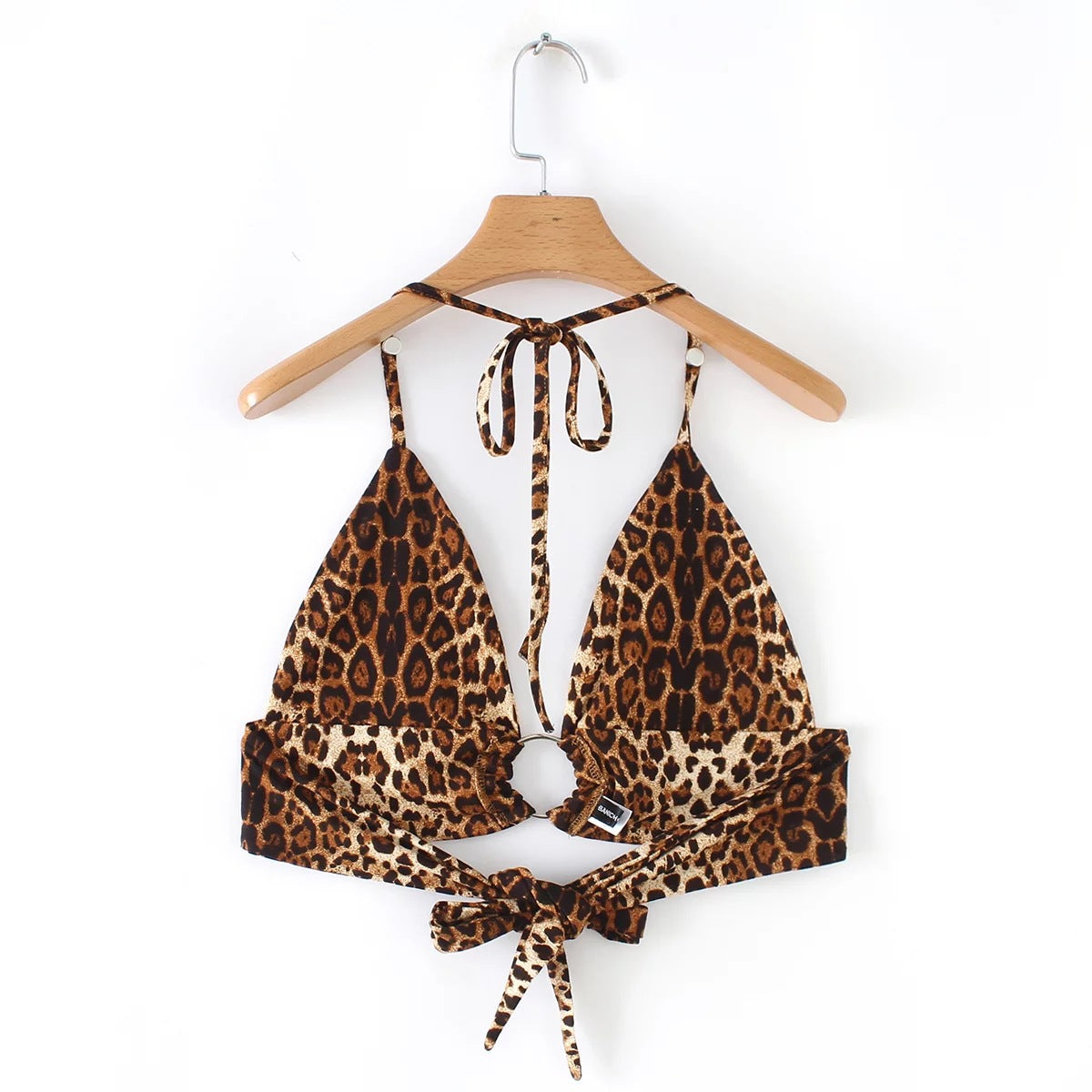 Leopard Print Crop Top Bikini