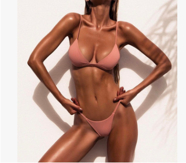 2020 Women's Sexy Solid Color Bikini Swimwear