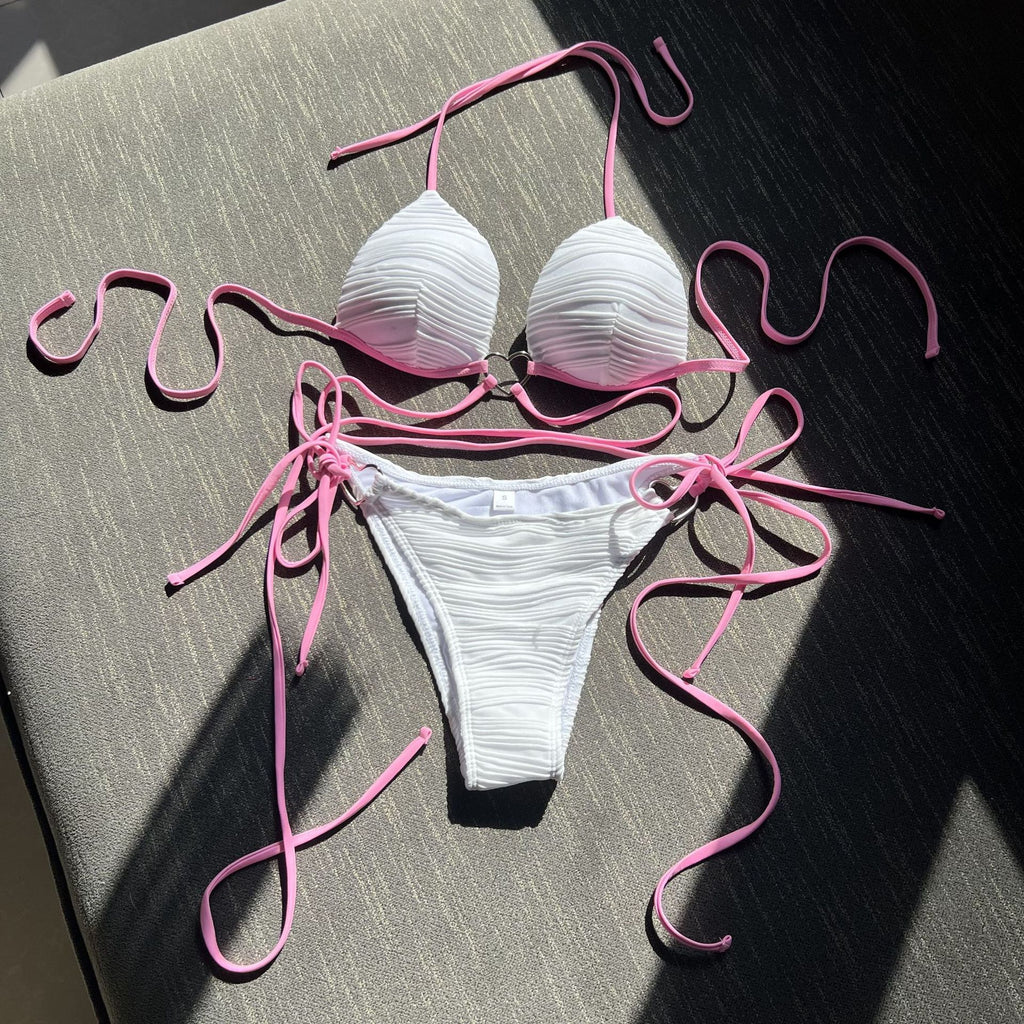2026 Sexy Heart-Shaped Drawstring Bikini Swimsuit