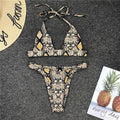 Snake Print Women's Bikini Two-Piece Swimsuit
