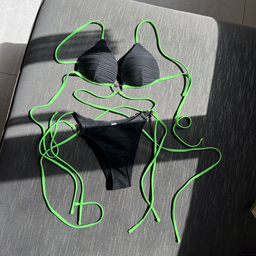 2026 Sexy Heart-Shaped Drawstring Bikini Swimsuit