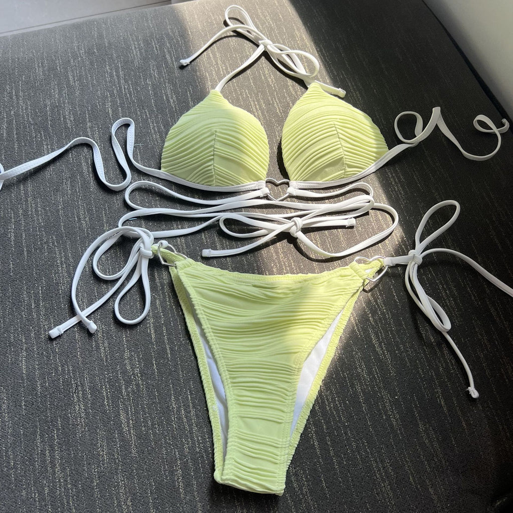 2026 Sexy Heart-Shaped Drawstring Bikini Swimsuit