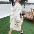 Canvas Letter Tote Bag, Shoulder Crossbody Bag