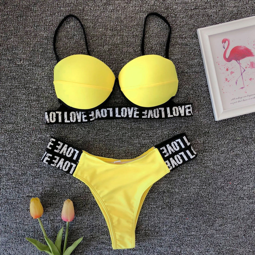 Women's Sexy White Leopard Print Bikini Swimsuit Set